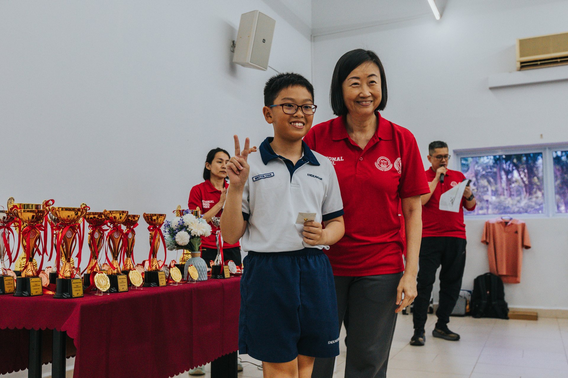 Breyven receiving award